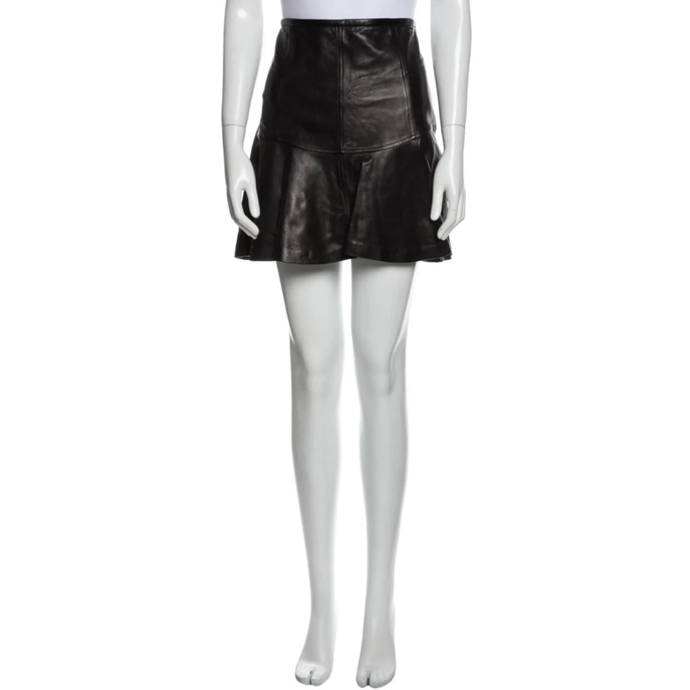 DIANE VON FURSTENBERG Lamb Leather Mini Skirt US 6